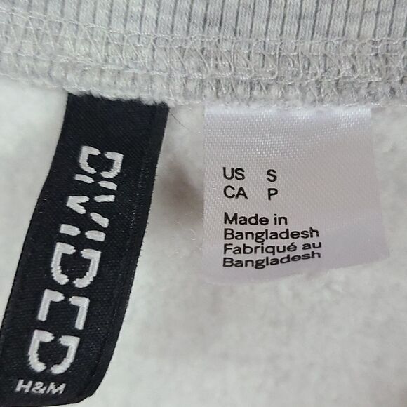 H&M Divided Gray Sweatshirt Drawcord Dress Cozy Fleece Long Sleeve Winter Casual - Picture 6 of 9